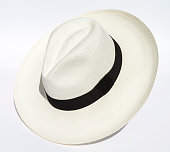 Panama hat on white background.
