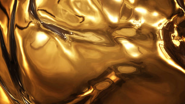 istock Abstract golden liquid smooth background with waves luxury. 3d illustration 1137699571