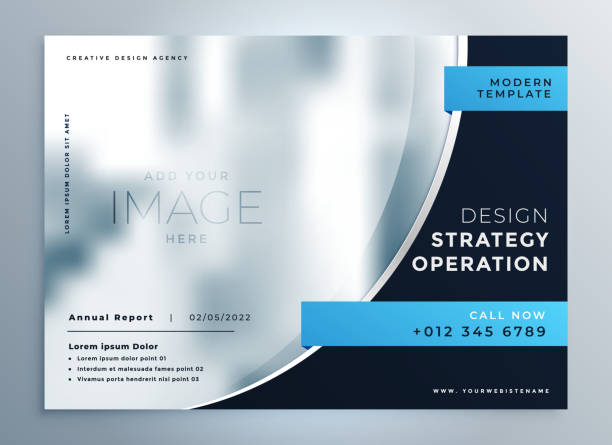 professional blue business brochure presentation design professional blue business brochure presentation design blue powerpoint template stock illustrations