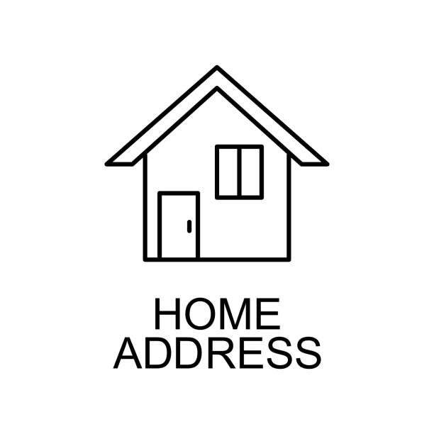 home address line icon. Element of human resources signs with name for mobile concept and web apps. Thin line home address line icon can be used for web and mobile home address line icon. Element of human resources signs with name for mobile concept and web apps. Thin line home address line icon can be used for web and mobile on white background post id,title,urls,categories stock illustrations