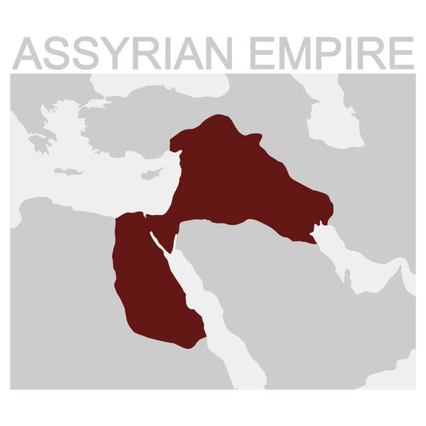 map of the Assyrian Empire vector map of the Assyrian Empire persian empire stock illustrations