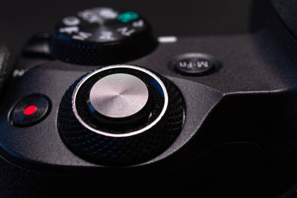 istock Part of black digital mirrorless camera 1137722292