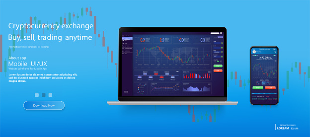 Padre fage tiburón Si Web Site Screen Template Forex Market News And Analysis Binary Option  Application Screen For Trading Stock Illustration - Download Image Now -  iStock