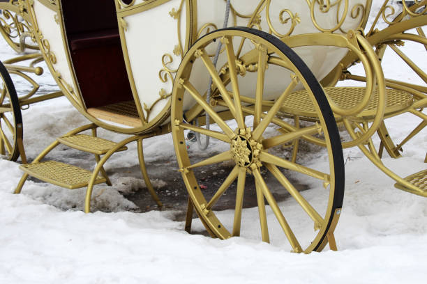 istock Wheels from the carriage, winter 1137725776