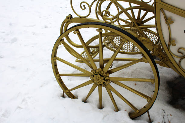 istock Wheels from the carriage, winter 1137725960