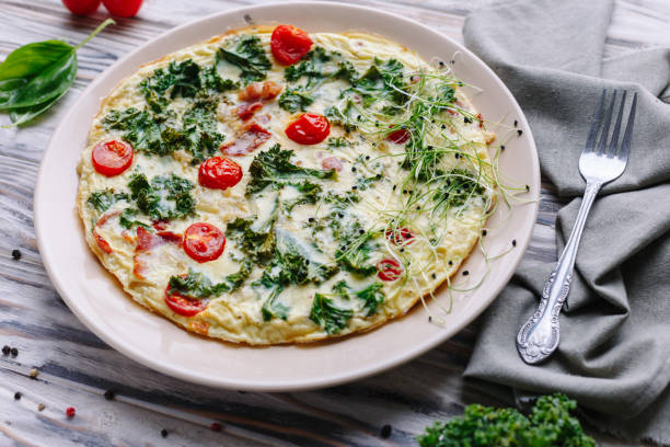 istock Homemade omelet with cherry 1137727432