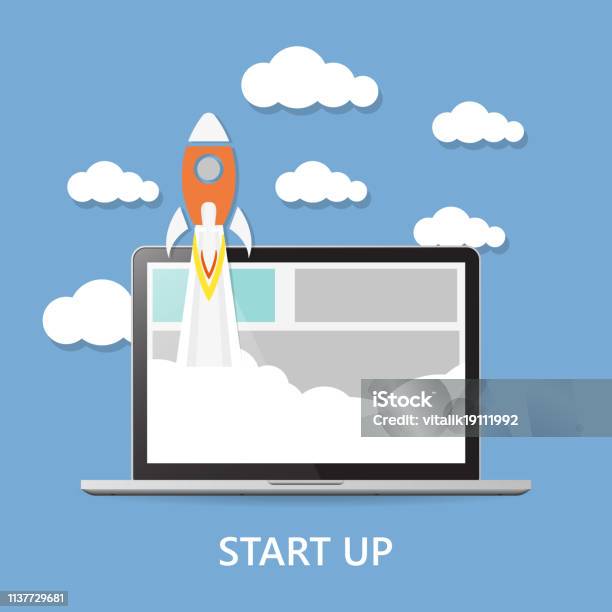 Concept Project Start Up Launch Illustration Stock Illustration - Download Image Now - Web Page, Launch Event, New