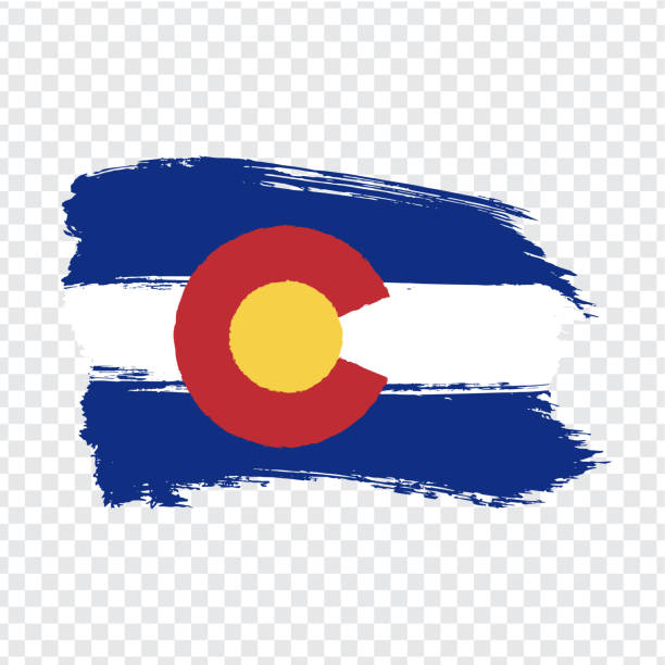 Flag of Colorado from brush strokes. United States of America.  Flag Colorado on transparent background for your web site design, logo, app, UI. Stock vector. Vector illustration EPS10. Flag of Colorado from brush strokes. United States of America.  Flag Colorado on transparent background for your web site design, logo, app, UI. Stock vector. Vector illustration EPS10. arcada stock illustrations