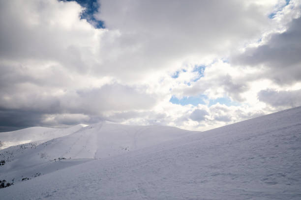 Beautiful view scenic from mountain in winter time