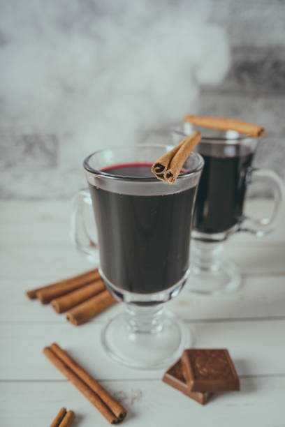 istock Mulled wine in a beautiful glass. Winter warming drink. 1137736697
