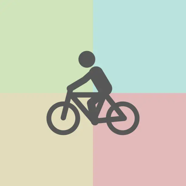 Vector illustration of Business man on bike go to work