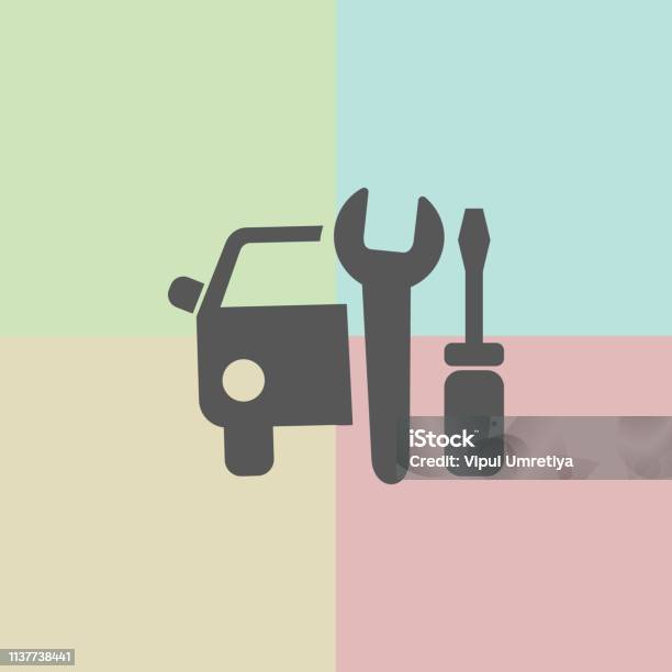 Car Service Icon Stock Illustration - Download Image Now - 2018, Auto Repair Shop, Car