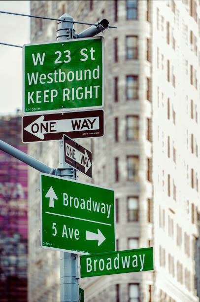 istock Manhattan Road Sign in Famous Intersection, New York 1137741841