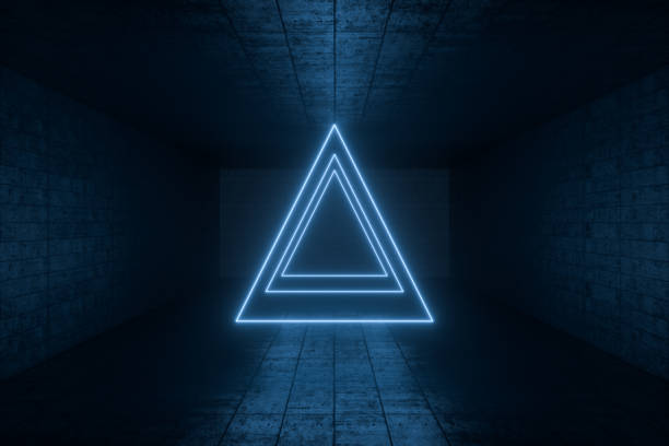 istock 3d rendering, glowing magic lines in anbanoned room, dark background 1137741930
