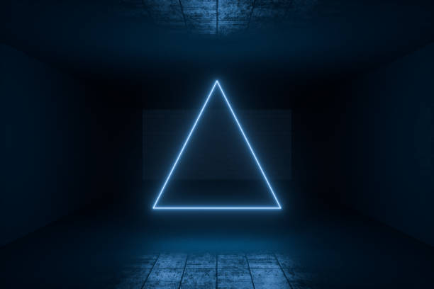 istock 3d rendering, glowing magic lines in anbanoned room, dark background 1137741932