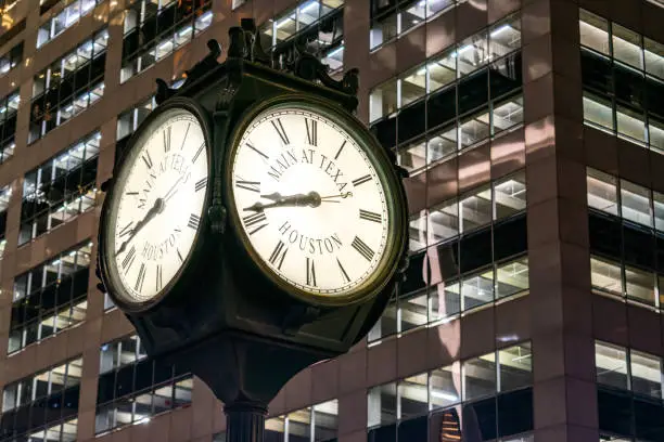 Photo of Close-up Shot of Historic Houston Clock - Houston, Texas