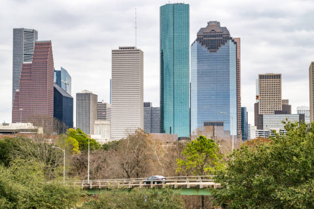 istock Freeway Ramp in front of Houston Skyline 1137745167