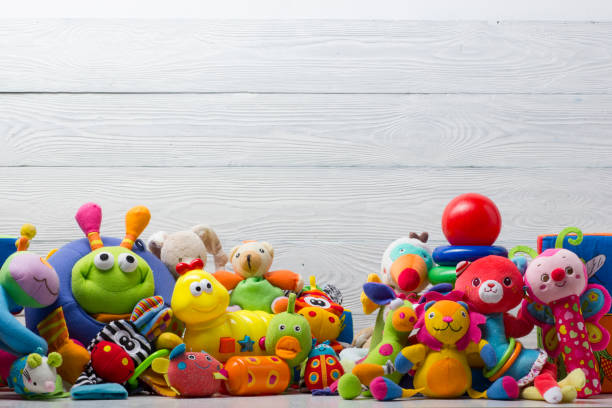 istock Kids educational developing toys frame on white background. Top view. Flat lay. Copy space for text 1137746757