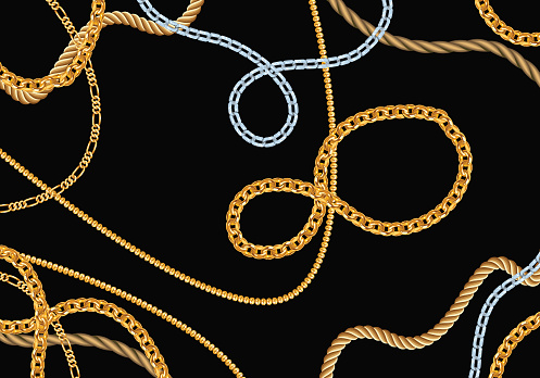 Top View Chain Pattern Seamless Chain Pattern Vector Stock Illustration - Download Image Now ...