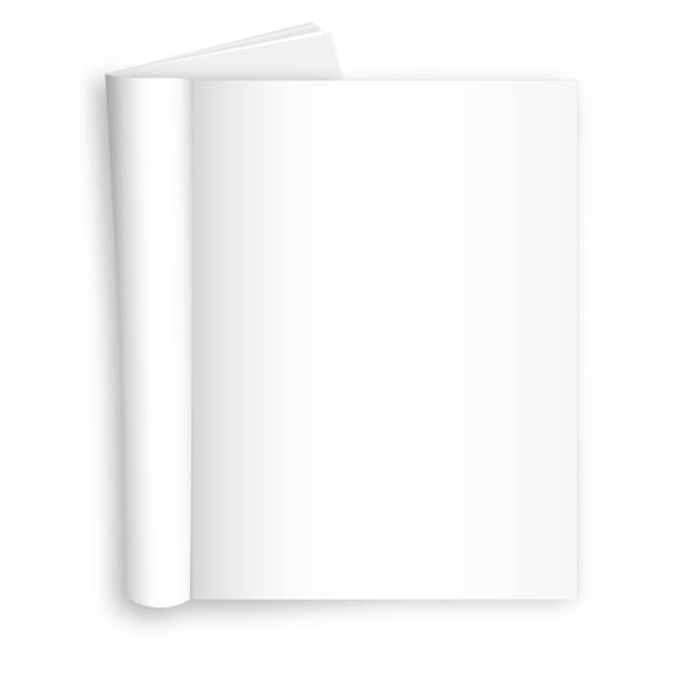 istock Realistic illustration of blank layout of open newspaper, magazine on the white background. 1137747740