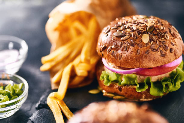 istock Tasty homemade burger with chicken 1137748622