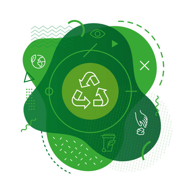 Recycle icon background Modern background with recycle icon zero waste illustration stock illustrations