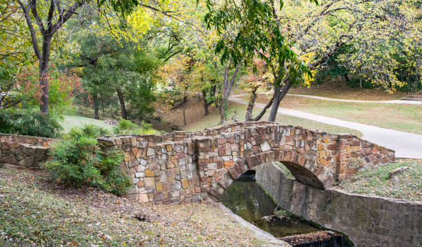 istock Stone Bridge Above Small Stream in Forest/Park (Autumn) 1137750317