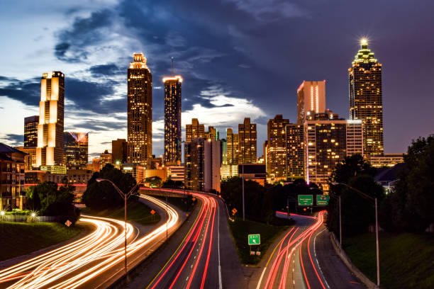 istock Atlanta Skyline and Freeway at Night 1137751803