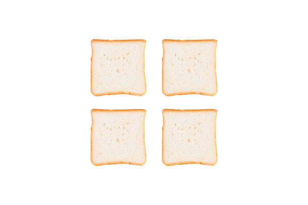 istock Set of four sliced toast bread isolated on white background 1137753194