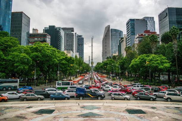 Mexico City - Paseo de la Reforma and City Center stock photo