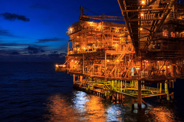 istock Offshore the night Industry oil and gas 1137758636