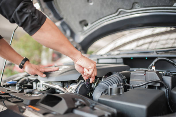 istock Car safety inspection and check engine accessories 1137759330