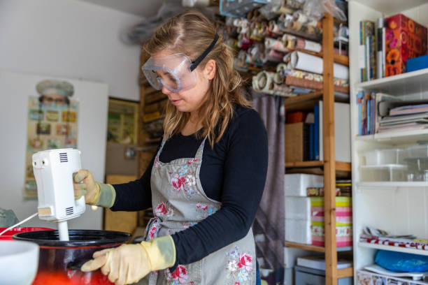 istock Woman working on handmade soap making workshop in a studio 1137759564