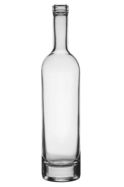 istock Empty glass bottle with a narrow neck and a thick bottom isolated on a white background 1137759615