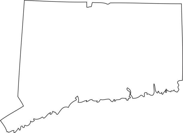 illustrazioni stock, clip art, cartoni animati e icone di tendenza di connecticut - mappa dello stato degli stati uniti - connecticut map