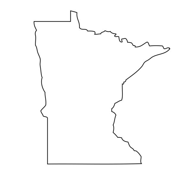 Minnesota- map of US state Vector. Map of US state minnesota stock illustrations