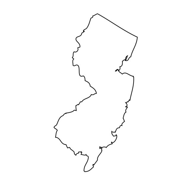 ニュージャージー州-アメリカ合衆国の地図 - cut up点のイラスト素材／クリップアート素材／マンガ素材／アイコン素材
