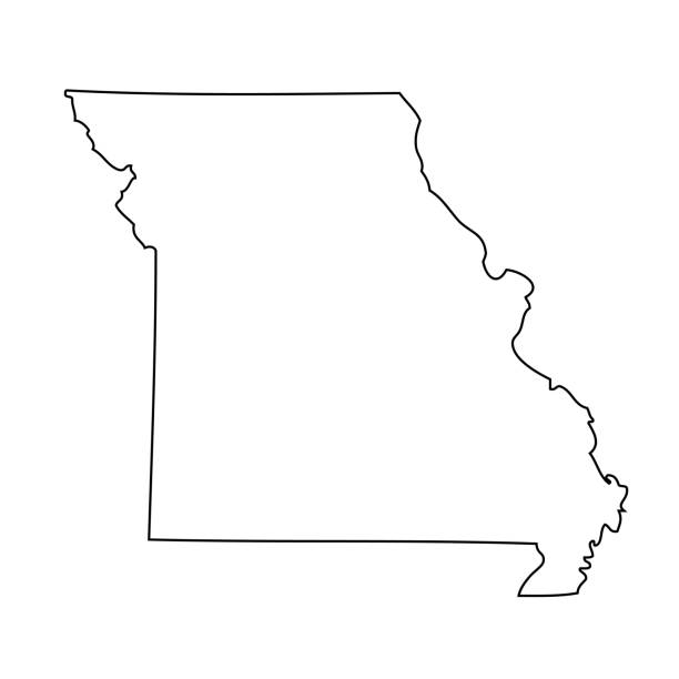 Missouri - map of US state Vector. Map of US state missouri stock illustrations