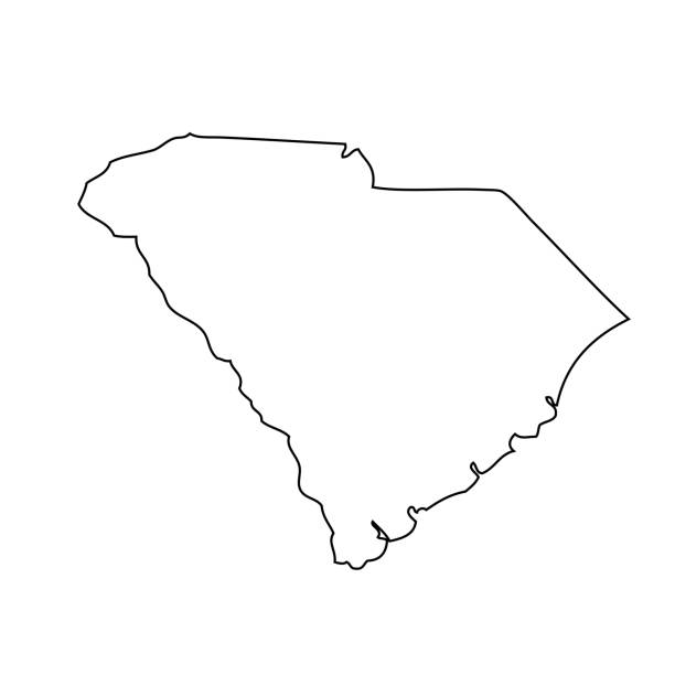 サウスカロライナ州-米国の地図 - cut up点のイラスト素材／クリップアート素材／マンガ素材／アイコン素材