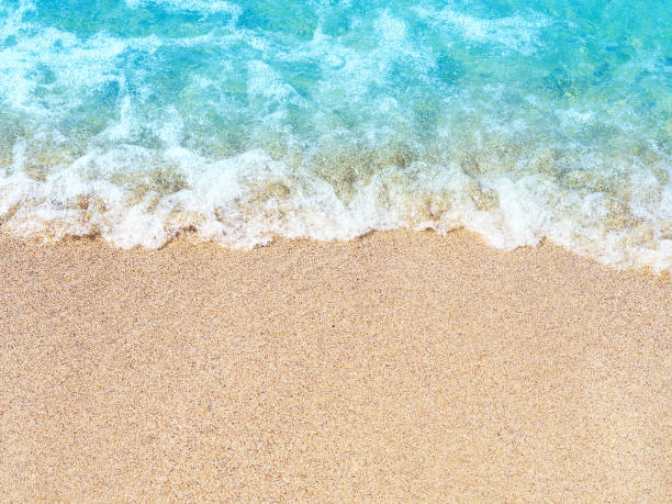 istock Sea sand beach, blue blurred wave. Summer vacation concept. Copy space 1137770777