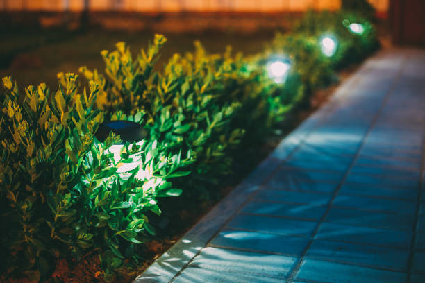 istock Solar Garden Light, Lanterns In Flower Bed. Garden Design 1137771614