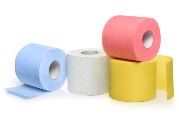 istock Coloured toilet paper on white 1137771886