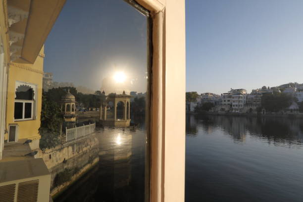 istock View from hotel window to lake at the sunrise 1137774576