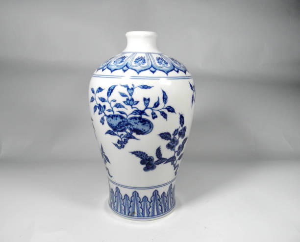 istock Chinese vase handcraft isolated on white background high quality 1137775631