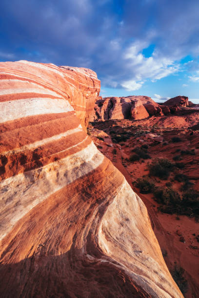 istock Fire Wave Trail rock formations, hiking in Valley of Fire State Park 1137781059