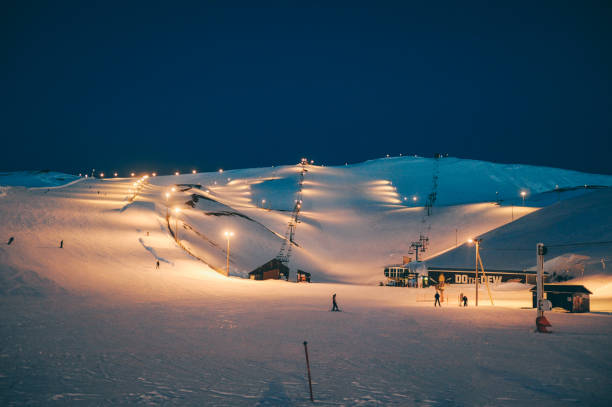 Blurred ski resort Blurred ski resort switzerland european alps ski winter stock pictures, royalty-free photos & images