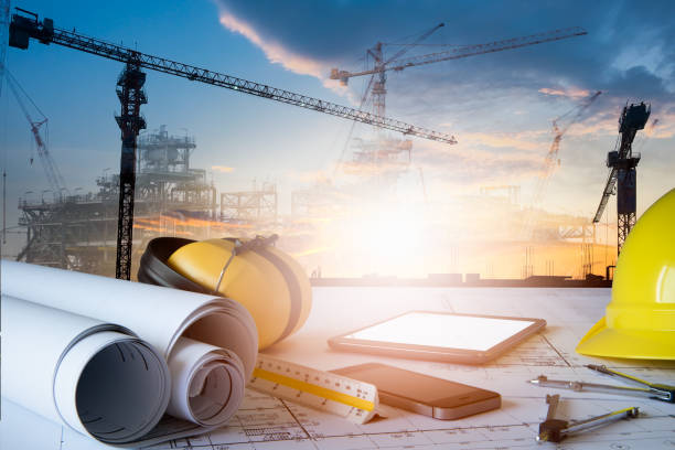 istock Desk of civil engineer 1137782282