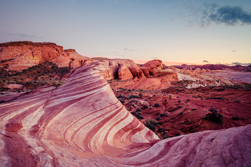 Dramatic sky over the land. Rock formations Extreme terrain. ￼