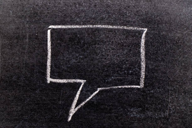 istock White chalk hand drawing in bubble speech shape with blank space for add text on black board background 1137782780
