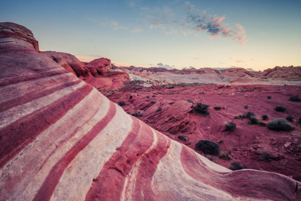 istock Fire Wave Trail rock formations, hiking in Valley of Fire State Park 1137783509